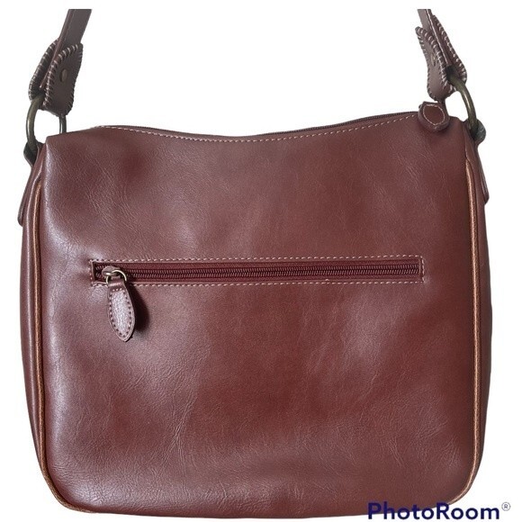 Dockers Suede Army Green & Brown Genuine Leather Purse - Shoulder Bag - EUC - Picture 4 of 11